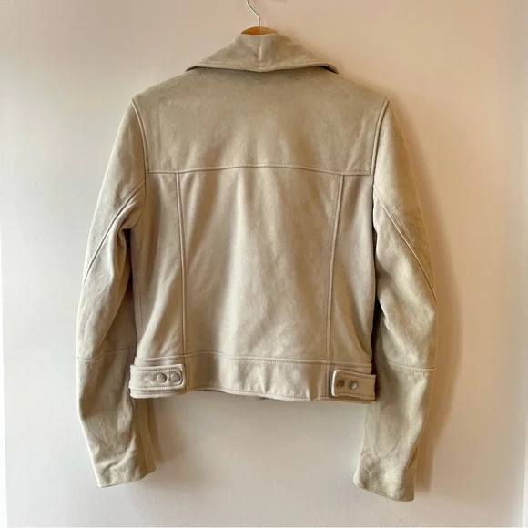 ✨MUST GO free shipping! Theory Suede Lamb Leather Downtown Moto Jacket - Medium - Picture 5 of 8